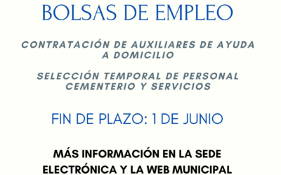 Bolsas de Empleo – Auxiliares de Ayuda a domicilio y Auxiliar encargado del cementerio y mantenimiento